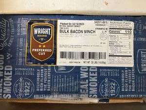 B. 35lbs Bacon-Bulk Natural Hickory Smoked Thin Sliced