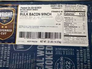 B. 35lbs Bacon-Bulk Natural Hickory Smoked Thin Sliced