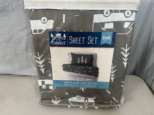 New Camping Themed 4 pc Sheet Set - Bunk