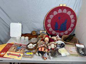 Household Decor, Collectible Dolls, Needlepoint Frame, Books, and More