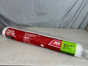 New Roll of 4 Mil Poly Plastic Sheeting - 20 x 25 ft