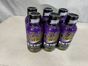 6 New 5 Hour Energy Shots - Grape