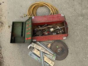 Metal Tool Box with Tools and