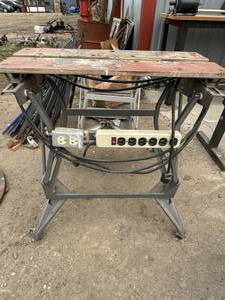 Pair of Folding Work Benches and Racking