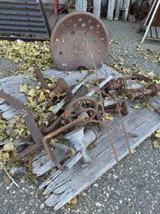 Vintage Metal Lot with Tractor Seat, Hay Saw and more