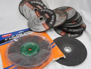 12 NEW METAL ( POWER MIKE )GRINDING WHEELS  WIRE WHEEL