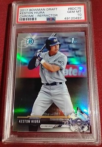 lot 3 image: 2017 Keston Hiura 1st Bowman Chrome Refractor - PSA 10