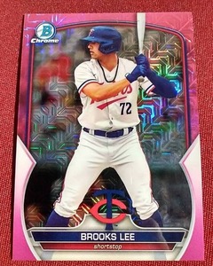 lot 4 image: 2023 Bowman Brooks Lee Pink Refractor Prospect Card - #d199
