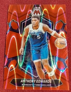lot 7 image: 2023-24 Mosaic Anthony Edwards Red Seismic Prizm - #d299