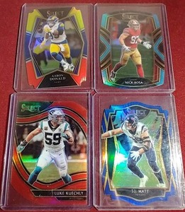 lot 20 image: (4) Select Die-Cut Prizm Football Cards - Huge Names