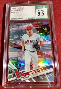 lot 39 image: 2017 Topps Chrome Mike Trout Refractor Card - CSG 9.5