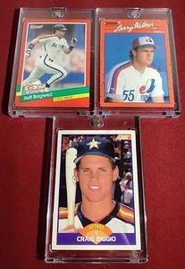 lot 43 image: (3) Baseball HOFer Rookie Cards - BagwellBiggioWalker
