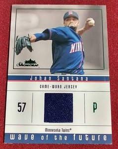 lot 50 image: 2005 Fleer Johan Santana Game-Used Jersey Card