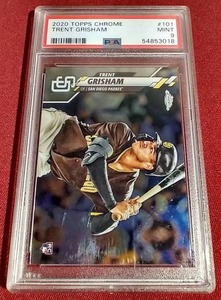 lot 56 image: 2020 Topps Chrome Trent Grisham Rookie Card - PSA 9