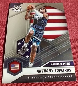 lot 61 image: 2020-21 Mosaic Anthony Edwards National Pride Rookie Card