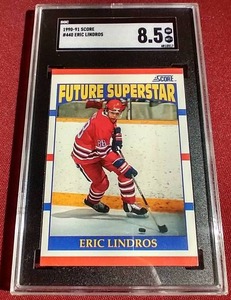 lot 72 image: 1990 Score Eric Lindros Rookie Card - SGC 8.5