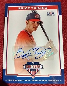 lot 75 image: 2017 Brice Turang Autograph USA Card - #d499