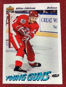 lot 76 image: 1991-92 Upper Deck Nicklas Lidstrom Young Guns Rookie Card