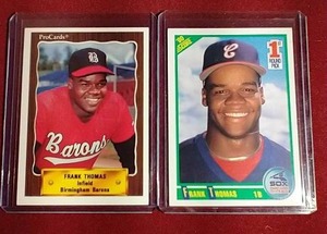 lot 80 image: (2) Frank Thomas Rookie Cards