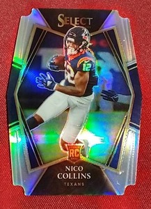lot 82 image: 2021 Select Nico Collins Prizm Die-Cut Premier Level Rookie Card