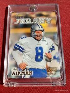 lot 84 image: 1998 Playoff Troy Aikman Game-Used Jersey Card