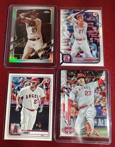 lot 93 image: (4) Mike Trout Cards - Includes Sepia Refractor