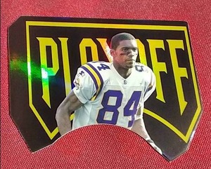 lot 104 image: Awesome 1999 Playoff Randy Moss Die-Cut Card - #d25