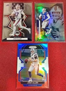 lot 114 image: (3) Josh Allen Cards - National Pride & RedWhiteBlue Prizm