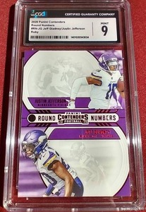 lot 117 image: 2020 Contenders Justin Jefferson  Jeff Gladney Rookie Card - CGC 9