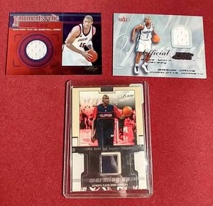 lot 119 image: (3) Game-Used Basketball Cards