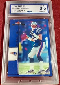 lot 121 image: 2002 Fleer Maximum Tom Brady Card - CCG 9.5