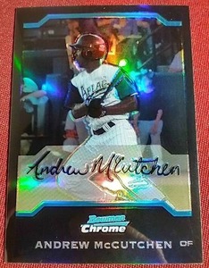 lot 122 image: 2004 Bowman All-American Chrome Refractor Andrew McCutchen Prospect Card - #d550
