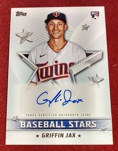 lot 124 image: 2022 Topps Griffin Jax Autograph Rookie Card
