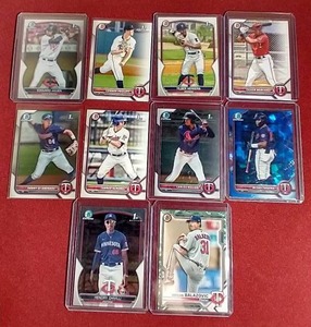 lot 128 image: (10) Bowman Twins Prospect Cards - Several 1st Bowmans