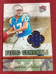 lot 139 image: 2007 Fleer Ultra Philip Rivers Game-Used Jersey Card