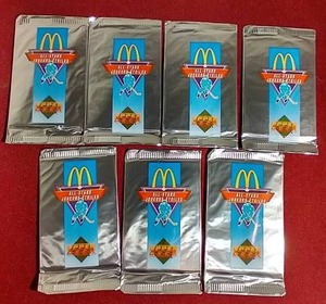 lot 142 image: (7) Unopened 1991 Upper Deck McDonalds Hockey Card Packs