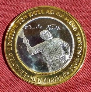 lot 154 image: New York New York Silver Strike Babe Ruth Las Vegas Gaming Token