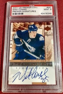 lot 155 image: 2001 Upper Deck Mike Comrie Autograph Rookie Card - PSA 9
