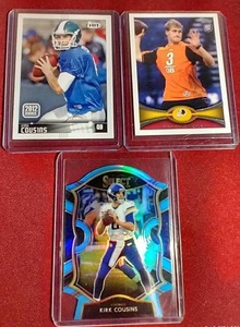 lot 157 image: (3) Kirk Cousins Cards - 2 Rookies & Prizm Die-Cut