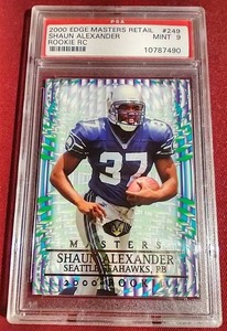 lot 161 image: 2000 Edge Masters Shaun Alexander Rookie Card - PSA 9