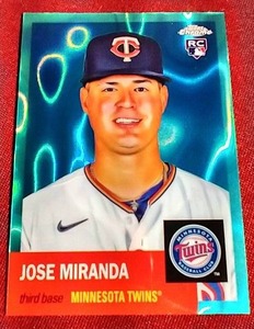 lot 162 image: 2022 Topps Jose Miranda Aqua Lava Refractor Rookie Card - #d299