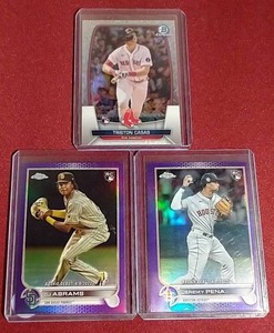 lot 167 image: (3) Refractor Baseball Rookie Cards - Nice Names