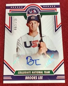 lot 169 image: 2022 USA Baseball Brooks Lee Autograph Card - #d299