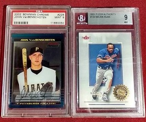 lot 172 image: (2) Slabbed Baseball Rookie Cards - PSA 9 & BGS 9
