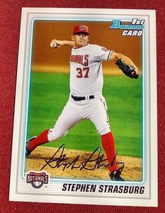 lot 185 image: 2010 Stephen Strasburg 1st Bowman Card