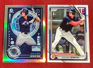 lot 187 image: (2) 2024 Bowman Walker Jenkins Cards - Refractor & 1st Bowman Paper