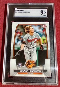 lot 188 image: 2023 Bowman Gunnar Henderson Rookie Card - SGC 9