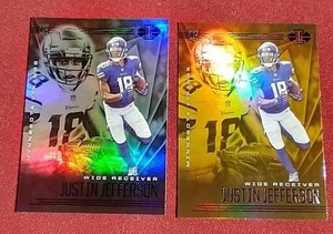 lot 191 image: (2) 2020 Illusions Justin Jefferson Rookie Cards - 2 Different Colors