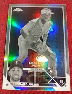 lot 194 image: 2023 Topps Edouard Julien Negative Refractor Rookie Card