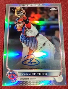 lot 196 image: 2022 Topps Chrome Ryan Jeffers Autograph Refractor Card - #d499